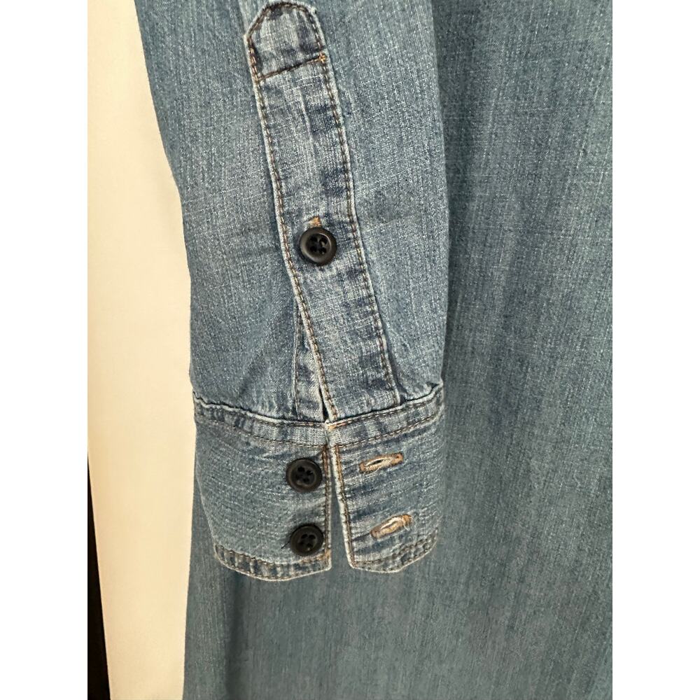 J.Crew Women’s Size 12 Chambray Denim Shirt Dress Tunic Blue Preppy Casual - Picture 4 of 8